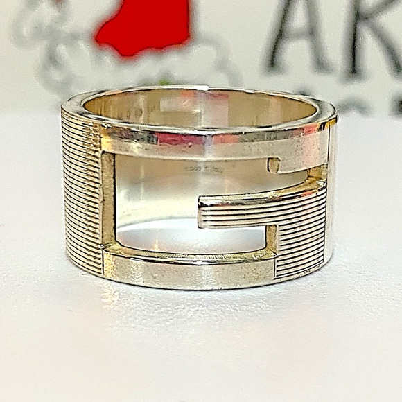 GUCCI Branded G Logo Silver 925 Ring- GREAT CONDITION - Picture 9 of 11